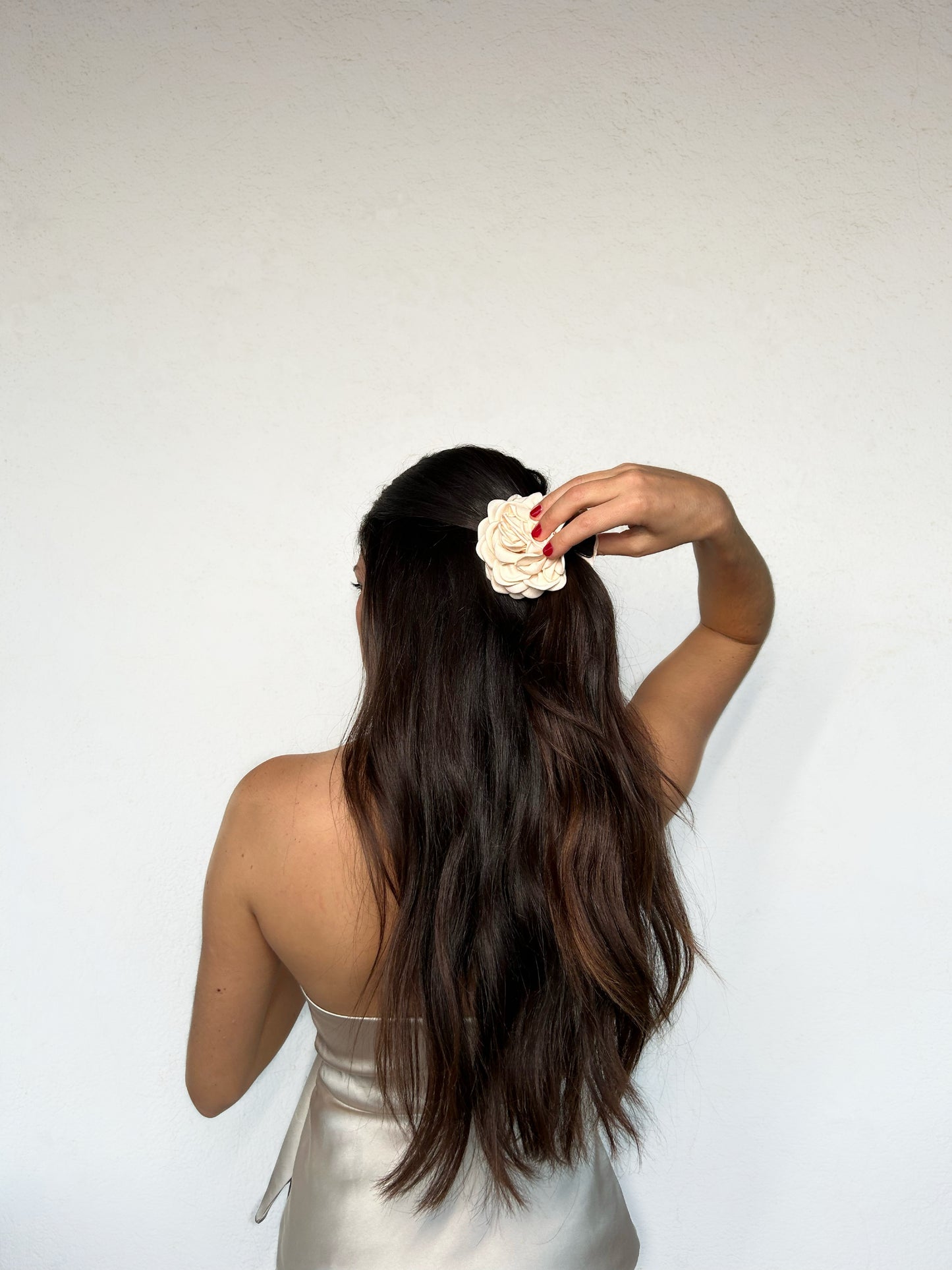 Cream Flower Clip