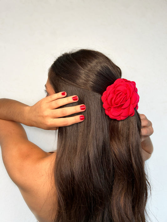 Red Flower Clip