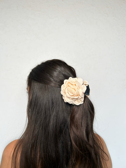 Cream Flower Clip