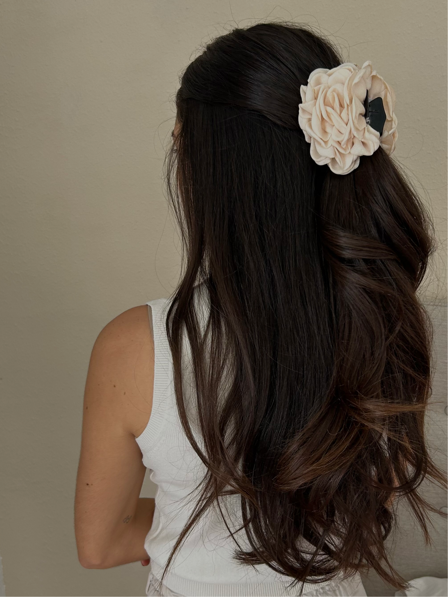 Cream Flower Clip