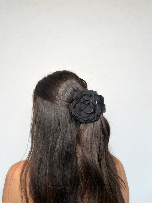 Black Flower Clip