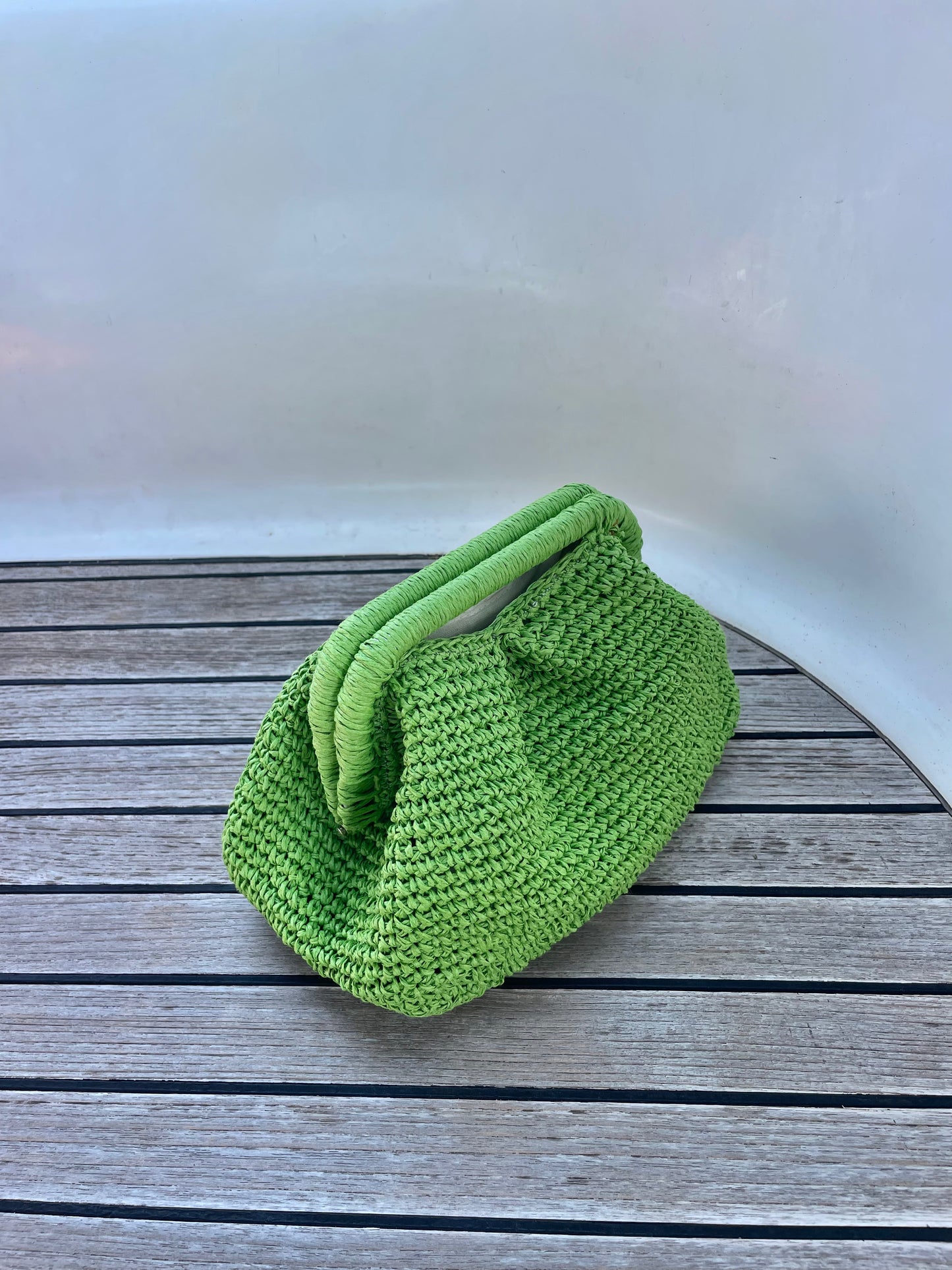 The Raffia Handle Bag - Green