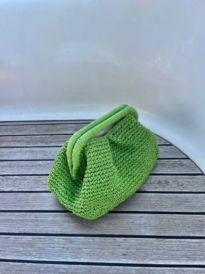 The Raffia Handle Bag - Green