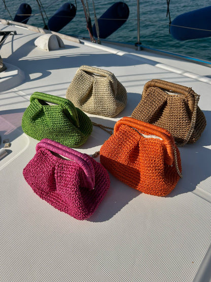 The Raffia Handle Bag - Cream